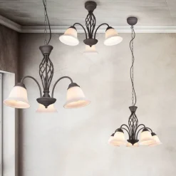 Trio Lighting kattokruunu Rustica 3-os E27 rustiikki