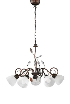 Trio Lighting kattokruunu Traditio 5-os E14 rustiikki