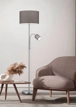 Trio Lighting lattiavalaisin Hotel E27+E14 harmaa