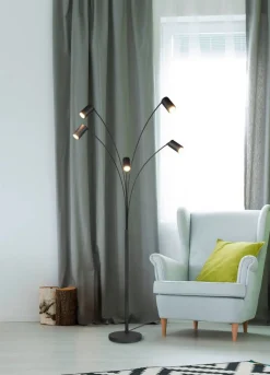 Trio Lighting lattiavalaisin Marley 5-os GU10 mattamusta