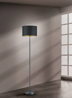 Trio Lighting lattiavalaisin Hostel E27 mattamusta/kulta