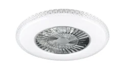 Trio Lighting LED kattotuuletin Harstad kromi starlight