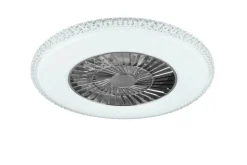 Trio Lighting LED kattotuuletin Harstad kromi starlight