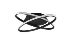 Trio Lighting LED kattovalaisin Lane mattamusta/kristalliefe