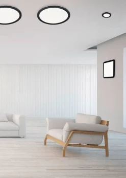 Trio Lighting LED kattovalaisin Camillus 40x40 cm mattamusta