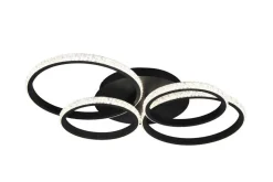 Trio Lighting LED kattovalaisin Cires mattamusta/kristallief