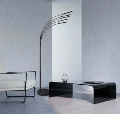 Trio Lighting LED lattiavalaisin Reed mattamusta