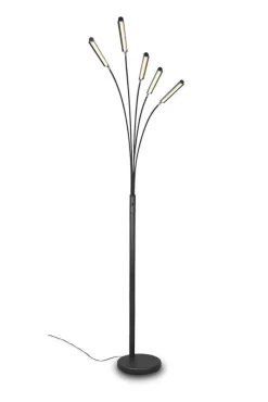 Trio Lighting LED lattiavalaisin Reed mattamusta