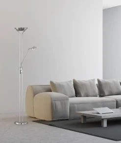 Trio Lighting LED lattiavalaisin Spock uplighter harjattu te