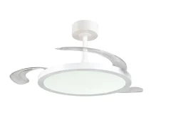 Trio Lighting LED tuuletinkattovalaisin Kasfjord mattavalkoi