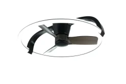 Trio Lighting LED tuuletinkattovalaisin Stockholm mattamusta