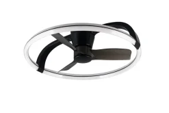 Trio Lighting LED tuuletinkattovalaisin Stockholm mattamusta