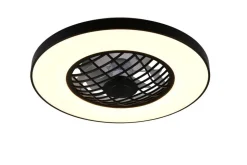 Trio Lighting LED tuuletinkattovalaisin Linköping musta RGB