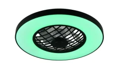Trio Lighting LED tuuletinkattovalaisin Linköping musta RGB
