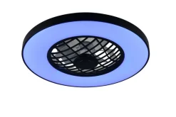 Trio Lighting LED tuuletinkattovalaisin Linköping musta RGB