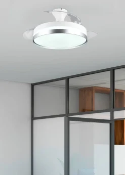 Trio Lighting LED tuuletinkattovalaisin Lindberg titaani sta