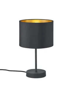 Trio Lighting pöytävalaisin Hostel E27 mattamusta/kulta