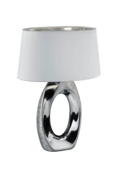 Trio Lighting pöytävalaisin Taba 52 cm E27 hopea/valkoinen