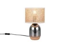 Trio Lighting pöytävalaisin Tara 33 cm E27 beige/kromattu