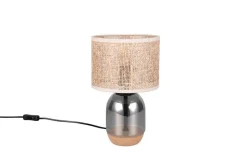 Trio Lighting pöytävalaisin Tara 33 cm E27 beige/kromattu