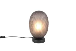 Trio Lighting pöytävalaisin Facette E27 mattamusta/savu