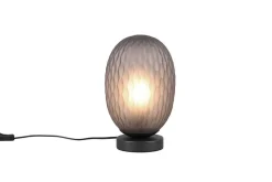 Trio Lighting pöytävalaisin Facette E27 mattamusta/savu