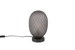 Trio Lighting pöytävalaisin Facette E27 mattamusta/savu