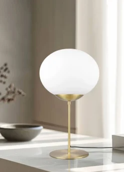 Trio Lighting pöytävalaisin Fomento E27 mattamessinki/valkoi