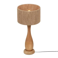 Trio Lighting pöytävalaisin Toba E27 puu/beige