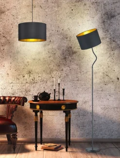 Trio Lighting riippuvalaisin Hostel E27 mattamusta/kulta