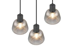 Trio Lighting riippuvalaisin Tarifa 3-os E27 mattamusta/krom