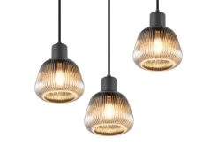 Trio Lighting riippuvalaisin Tarifa 3-os E27 mattamusta/krom