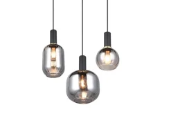 Trio Lighting riippuvalaisin Diva 3-os E27 mattamusta/kromat