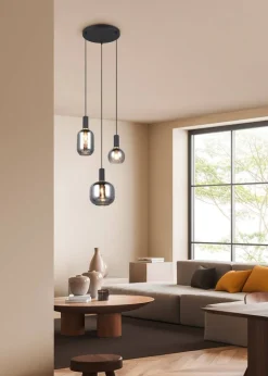 Trio Lighting riippuvalaisin Diva 3-os E27 mattamusta/kromat