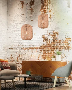 Trio Lighting riippuvalaisin Runa 25 cm E27 mattamusta/sisal