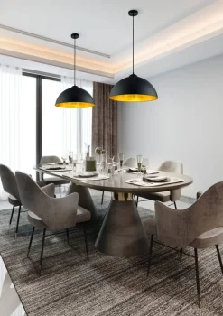 Trio Lighting riippuvalaisin Romino II E27 mattamusta/kulta