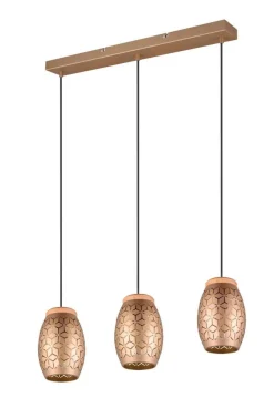 Trio Lighting riippuvalaisin Bidar 3-os E27 kahvinruskea