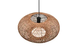 Trio Lighting riippuvalaisin Hedda E27 mattamusta/sisal