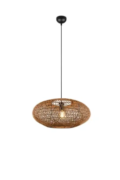 Trio Lighting riippuvalaisin Hedda E27 mattamusta/sisal