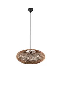 Trio Lighting riippuvalaisin Hedda E27 mattamusta/sisal