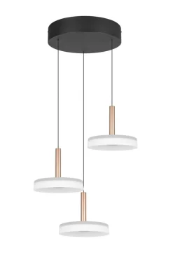 Trio Lighting riippuvalaisin Celeste LED 3-os kahvinruskea