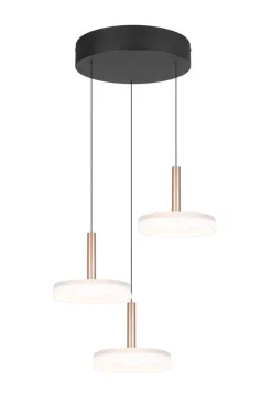 Trio Lighting riippuvalaisin Celeste LED 3-os kahvinruskea