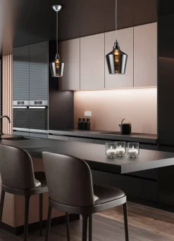 Trio Lighting riippuvalaisin Calais E27 savu