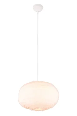 Trio Lighting riippuvalaisin Furry 50 cm E27 hiekanvalkoinen