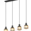 Trio Lighting riippuvalaisin Tarifa 4-os E27 mattamusta/krom