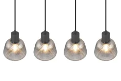 Trio Lighting riippuvalaisin Tarifa 4-os E27 mattamusta/krom