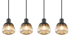 Trio Lighting riippuvalaisin Tarifa 4-os E27 mattamusta/krom