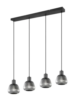 Trio Lighting riippuvalaisin Tarifa 4-os E27 mattamusta/krom