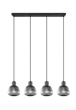 Trio Lighting riippuvalaisin Tarifa 4-os E27 mattamusta/krom