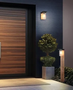 Trio Lighting seinävalaisin Ardila E27 puu/mattamusta hämärä